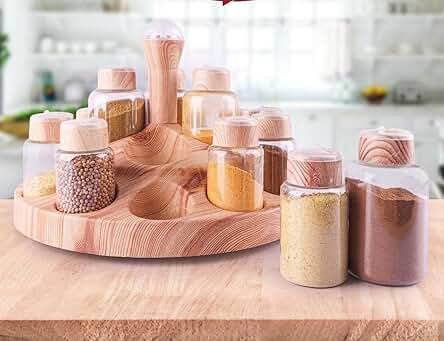 طقم توابل غطاء خشب